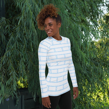Sloane Baby Blue Long Sleeve Women's Shirt