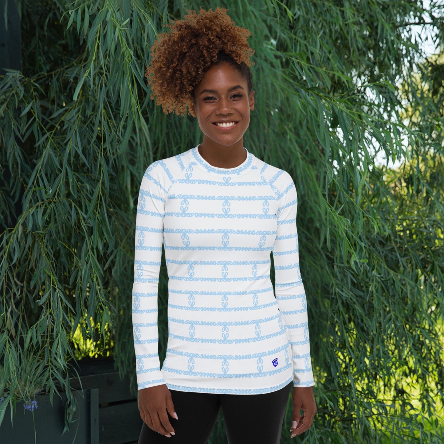 Sloane Baby Blue Long Sleeve Women's Shirt
