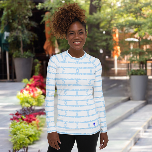 Sloane Baby Blue Long Sleeve Women's Shirt