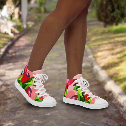 WOMEN'S Dancing in Tulips High Tops (White)