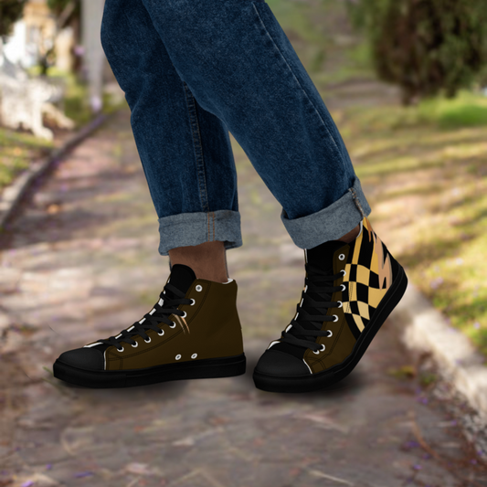 The Shepard's Brown Men’s high top canvas shoes