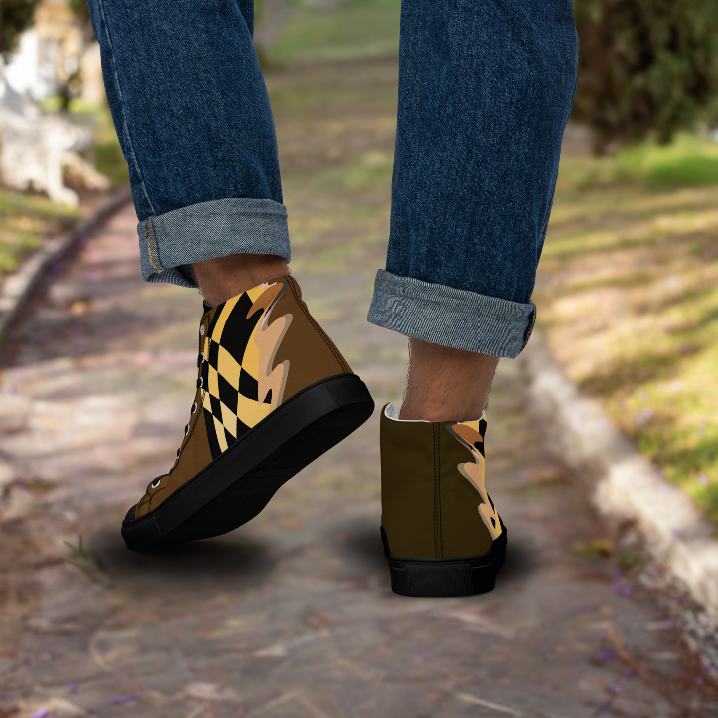 The Shepard's Brown Men’s high top canvas shoes