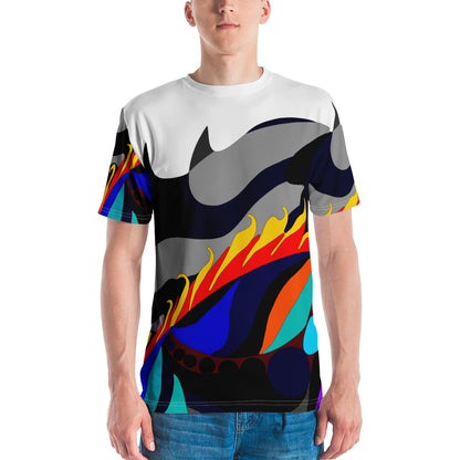 in Blaze Men's T-shirt (White)