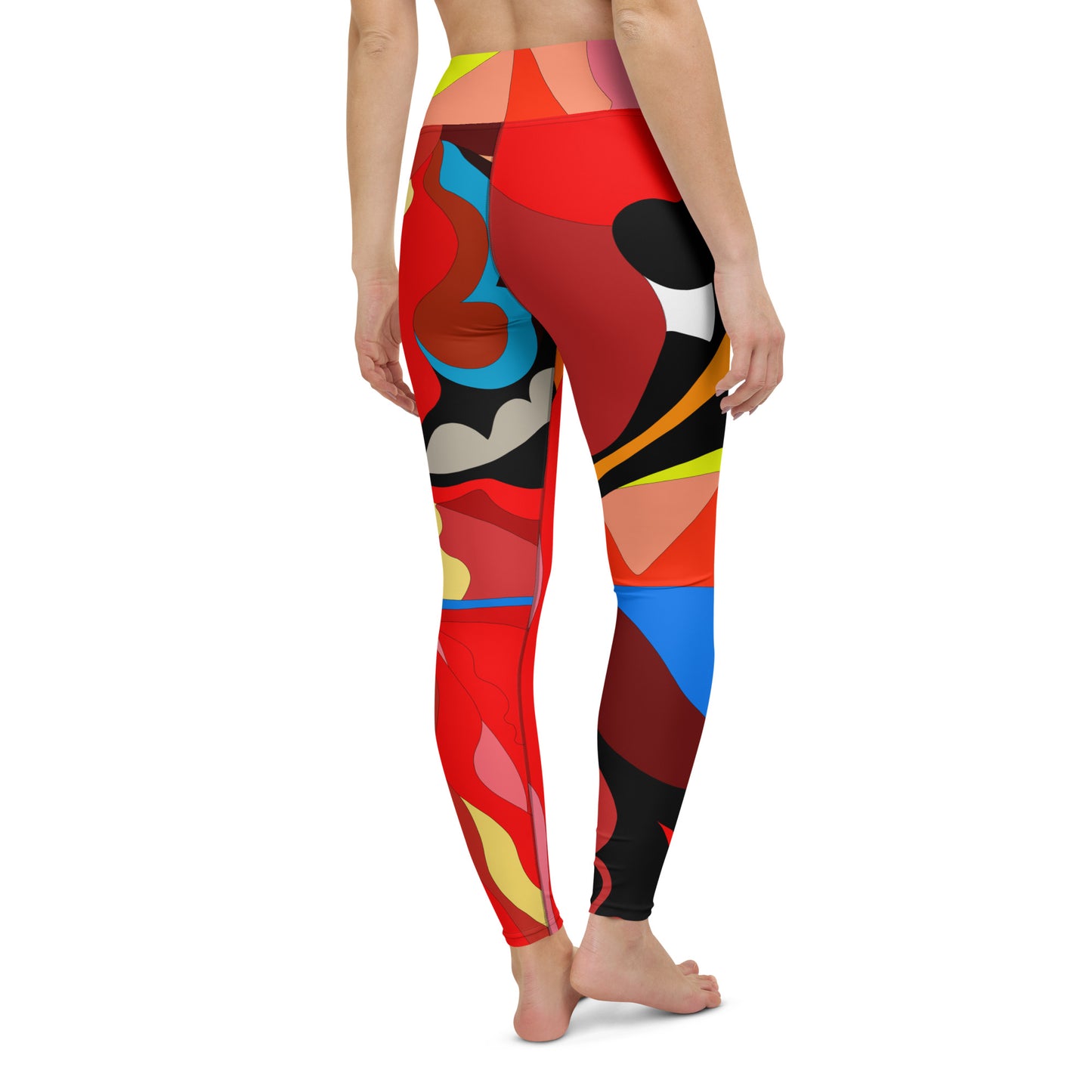 Fluorescent Red Yoga Leggings