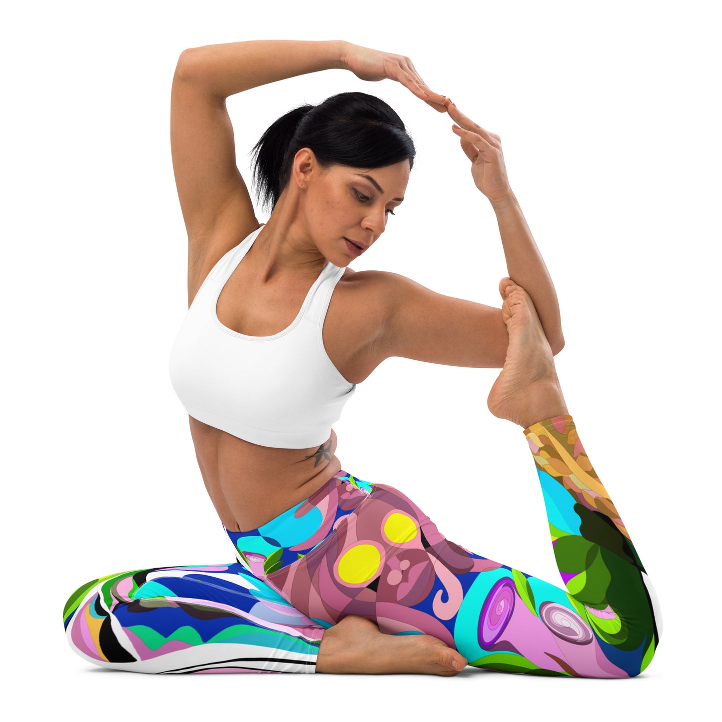 Swimming in Tulips Yoga Leggings Lilac