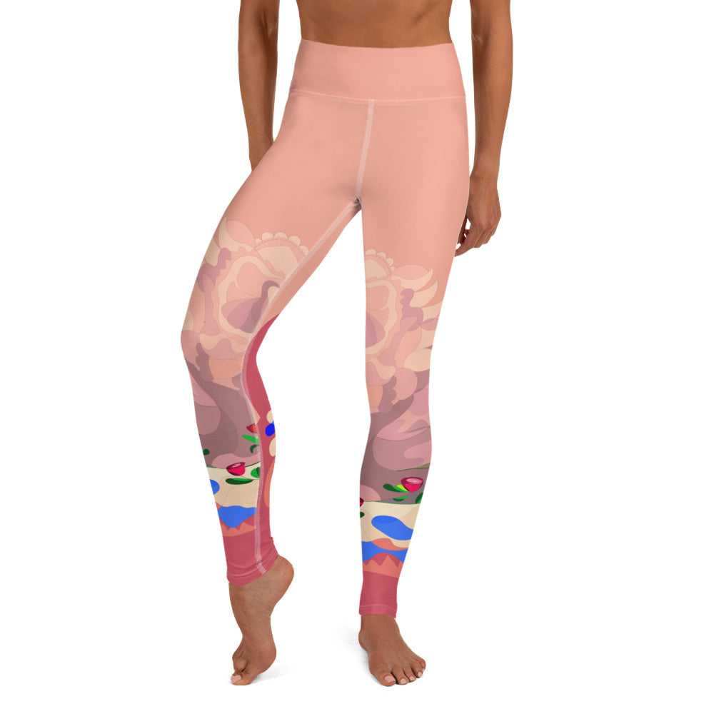 Pinky Mauve Dragon Yoga Leggings