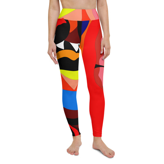 Fluorescent Red Yoga Leggings