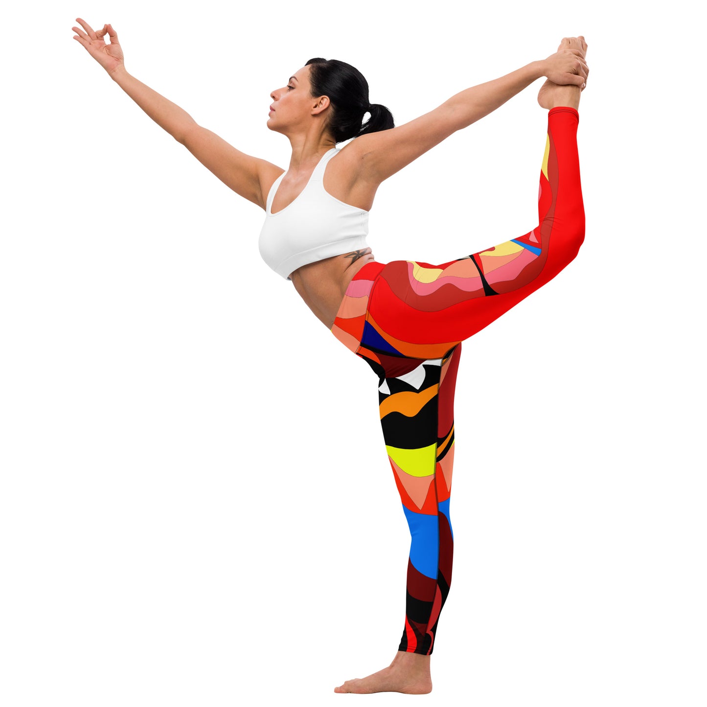 Fluorescent Red Yoga Leggings