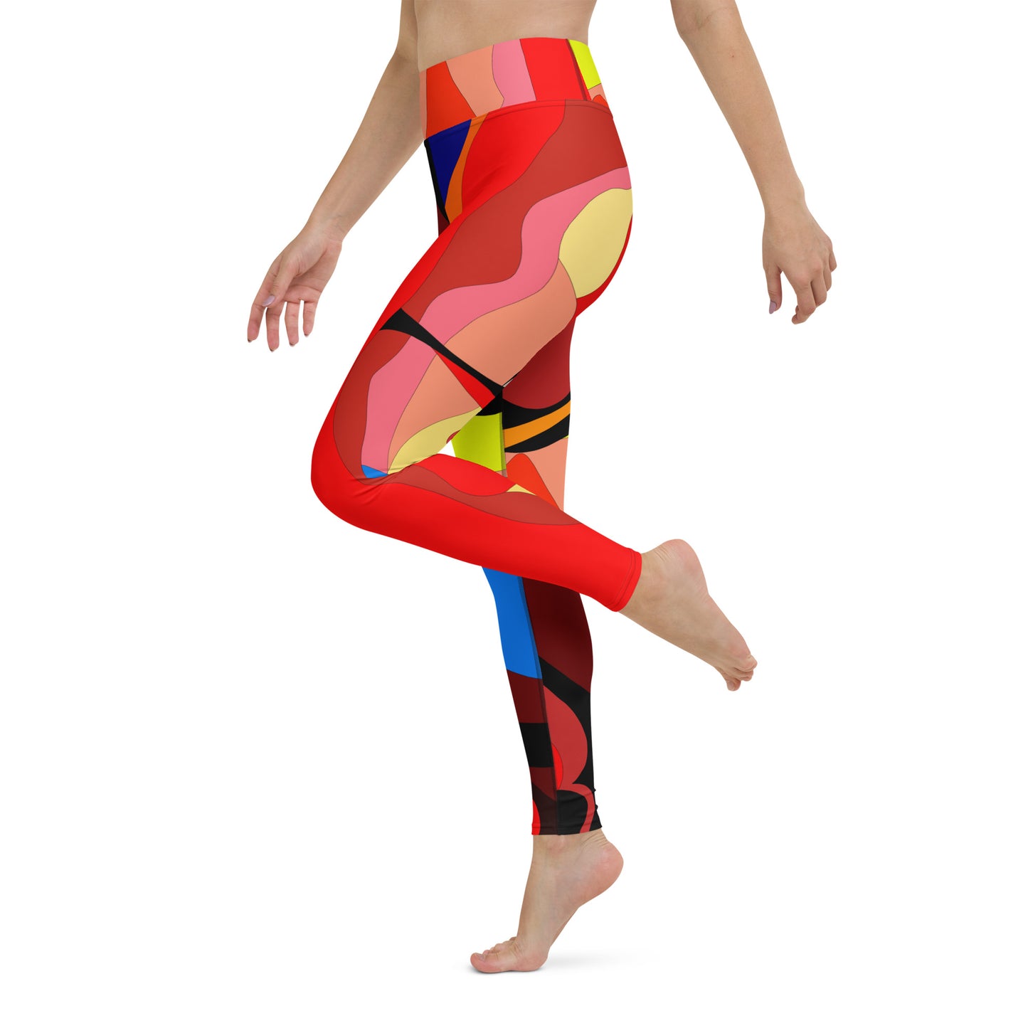 Fluorescent Red Yoga Leggings