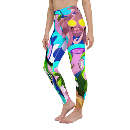 Swimming in Tulips Yoga Leggings Lilac