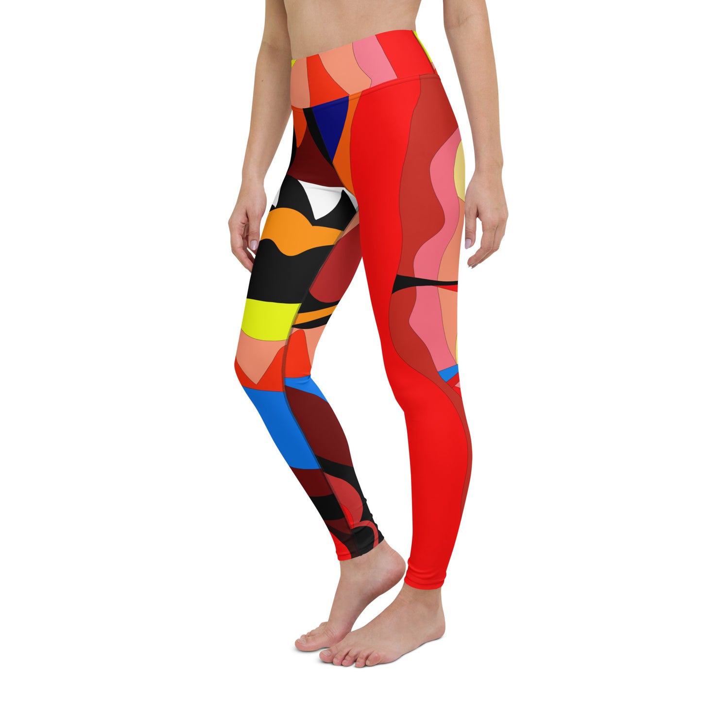 Fluorescent Red Yoga Leggings