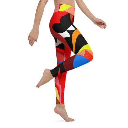 Fluorescent Red Yoga Leggings