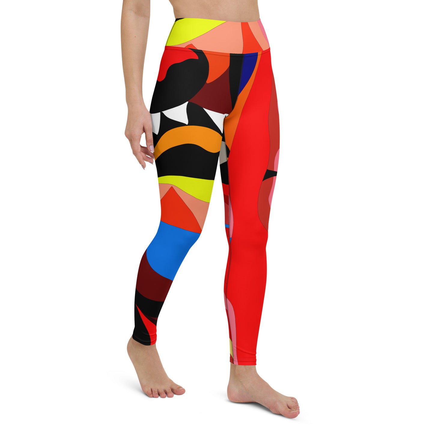 Fluorescent Red Yoga Leggings