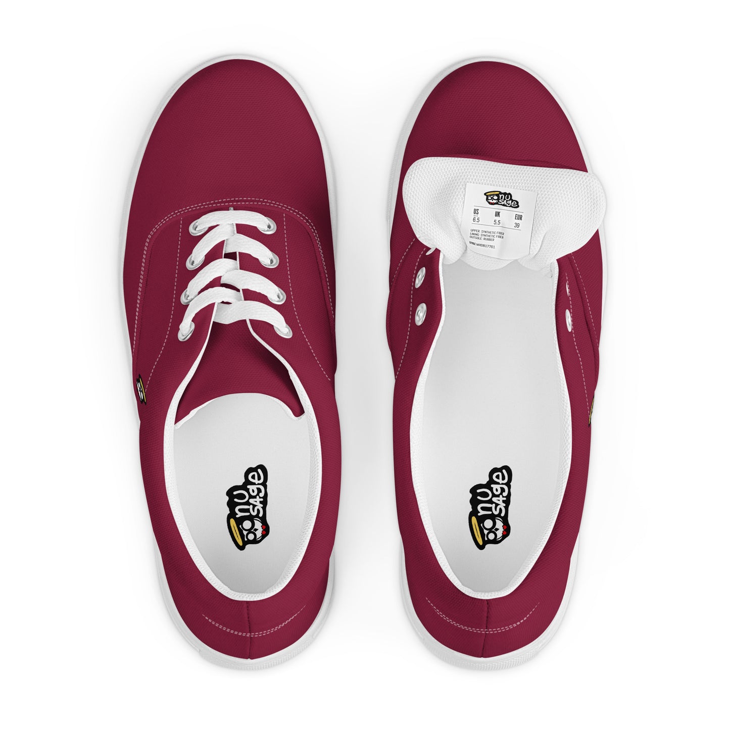 Cranberry Burgundy "The Classic's" Low Lace-up Canvas Shoes (Men's)