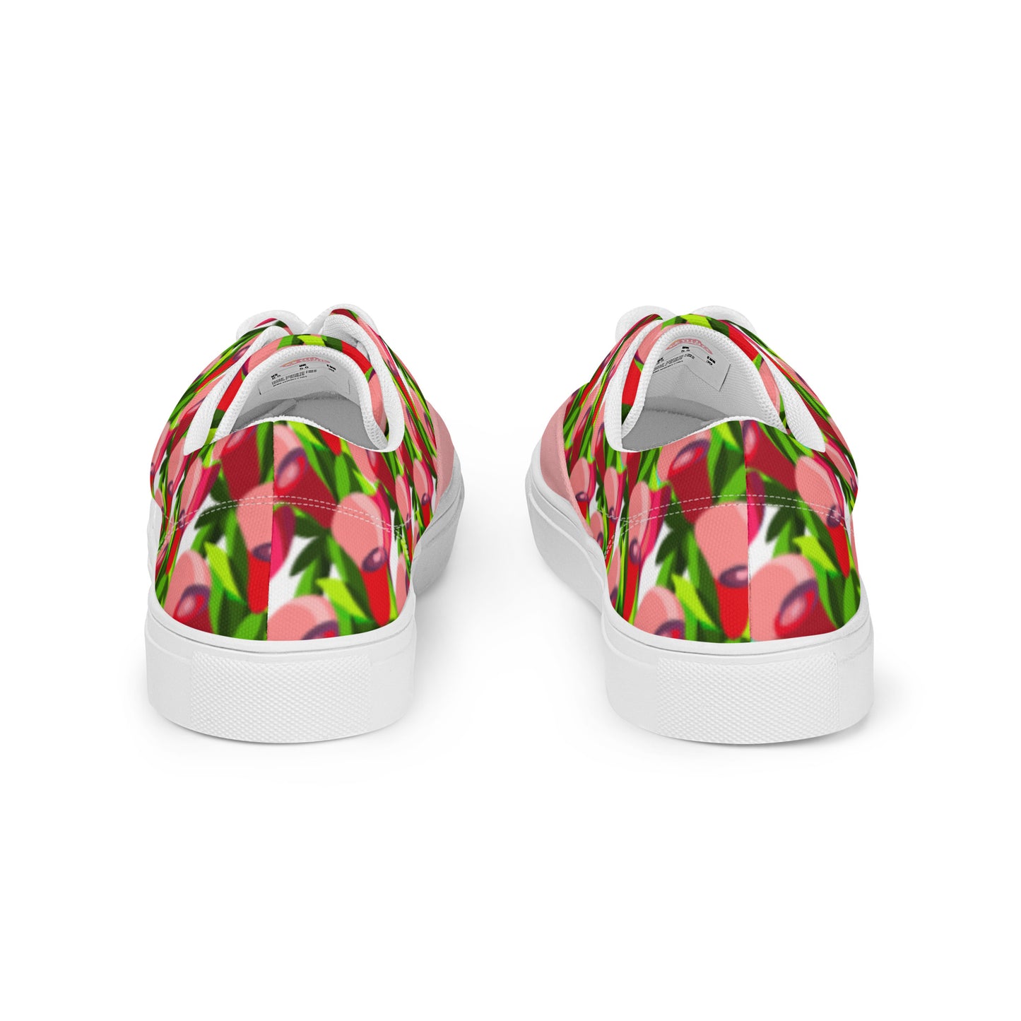 Soft Pink "Jubilations" Red Tulips Low Top Shoes (Women's)